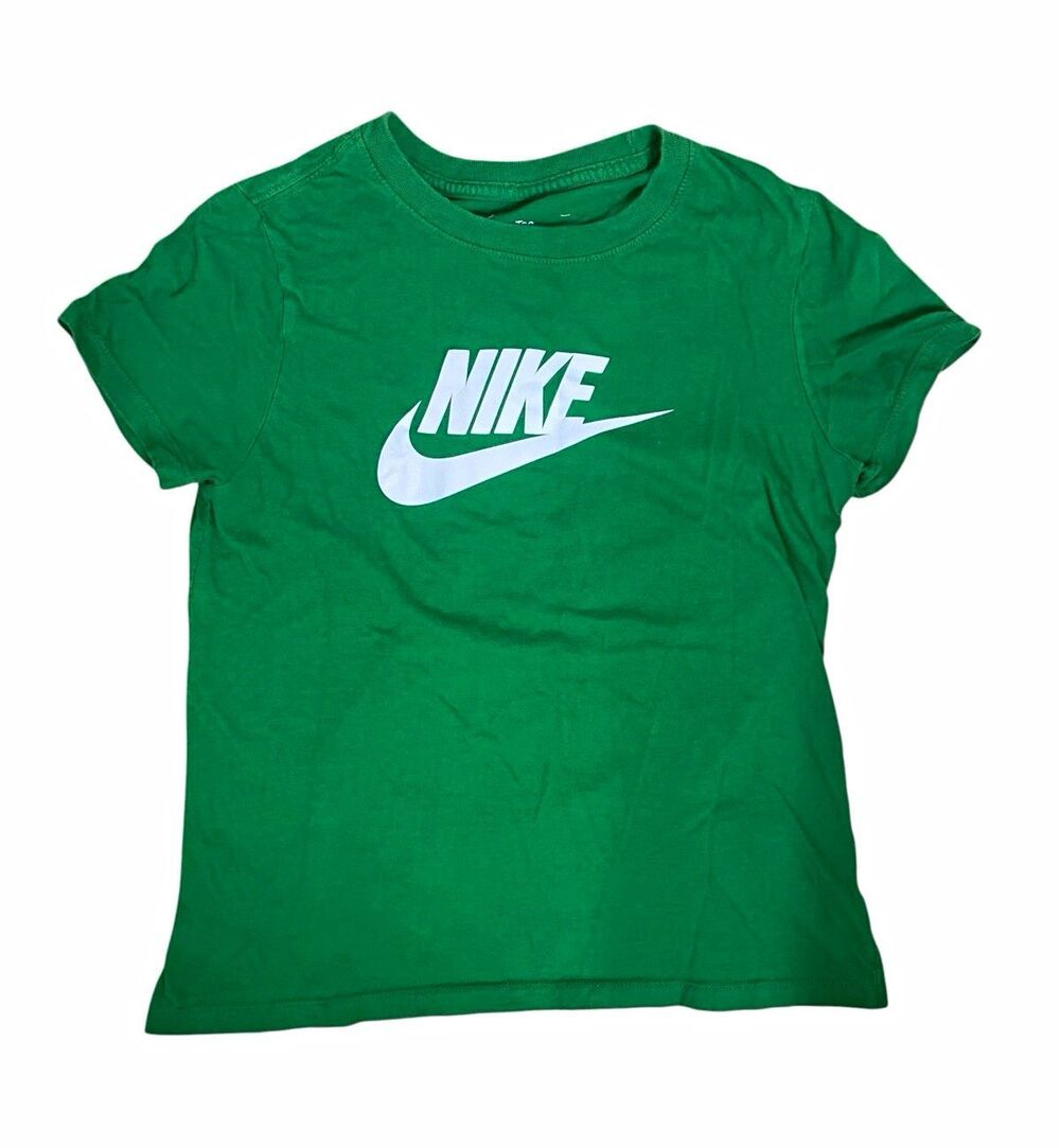 Nike The Nike Tee Women’s Green Graphic Logo Crew Neck Cotton T-Shirt Size S